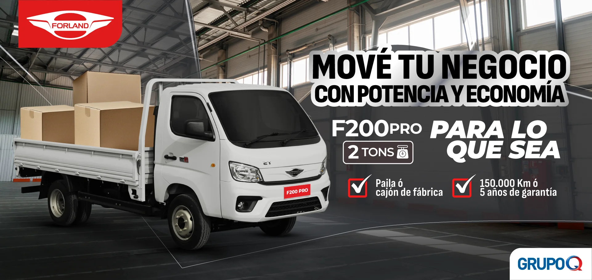 Forland F200 PRO Honduras - Para lo que sea - Capacidad de carga 2 TON - Batea incluida de fábrica - Garantía 5 años o 150000 km - Grupo Q