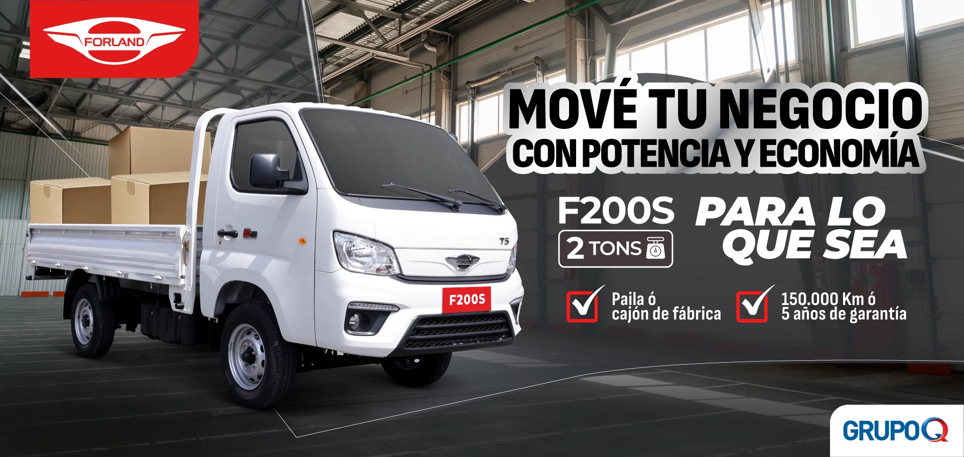 Forland F200 S Honduras - Para lo que sea - Capacidad de carga 2 TON - Batea incluida de fábrica - Garantía 5 años o 150000 km - Grupo Q